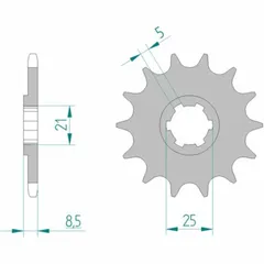 AFAM Standard Stahlritzel vorne 24302 - 520 für Husqvarna CR250, WR250, WR360 Kawasaki KX250, KX500 24302-15