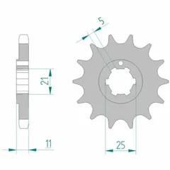 AFAM Standard Stahlritzel vorne 24400 - 530 für Kawasaki H2750, KH400