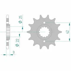 AFAM Standard Stahlritzel vorne 24502 - 520 für Kawasaki ELIMINATOR250, GPX250, KL650TENGAI 24502-16