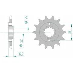 AFAM Standard Stahlritzel vorne 24505 - 520 für Kawasaki KL650TENGAI, KLR650, KLX650 24505-15