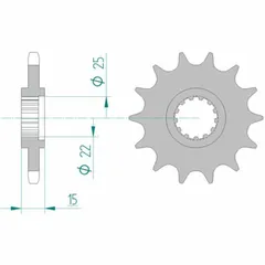 AFAM Standard Stahlritzel vorne 24506 - 525 für Triumph DAYTONA600, SPEEDFOUR600, TT600 Kawasaki NINJAZX-6R 24506-15