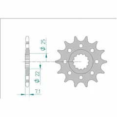 AFAM Standard Stahlritzel vorne 24511 - 520 für Kawasaki NINJAZX-6R, NINJAZX-6RABS 24511-16