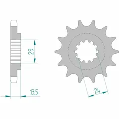 AFAM Standard Stahlritzel vorne 24900 - 530 für Kawasaki GPZ1100, ZRX1100, ZRX1200 24900-17