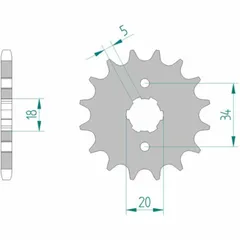 AFAM Standard Stahlritzel vorne 26200 - 428 für Honda C90CUB, CLR125CITYFLY, XLR125R Kymco QUANNON125, ZING125