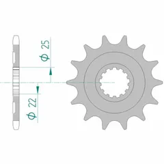AFAM Standard Stahlritzel vorne 27502 - 520 für Kawasaki KLX450, KX450, KX450F 27502-14