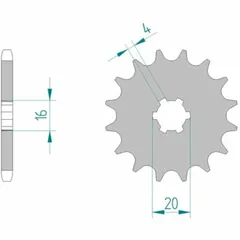 AFAM Standard Stahlritzel vorne 28200 - 428 für Suzuki, Yamaha, Scorpa 28200-15
