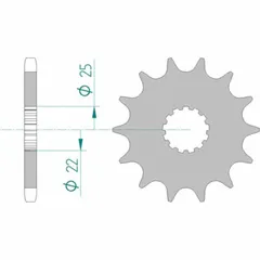 AFAM Standard Stahlritzel vorne 28401 - 525 für Suzuki, Kawasaki, Triumph 28401-16