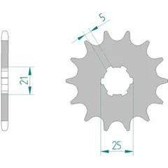 AFAM Selbstreinigendes Stahlritzel vorne 30300 - 520 für Kawasaki KDX200, KDX220, KDX250 Yamaha DT400, IT250, RD350 30300+14