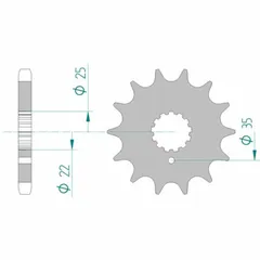AFAM Standard Stahlritzel vorne 33600 - 630 für Kawasaki GPZ750, Z650, Z750 Suzuki GS750