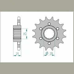 AFAM Standard Stahlritzel vorne 37600 - 525 für Aprilia CAPONORD1200, DORSODURO1200, DORSODURO750 37600-17