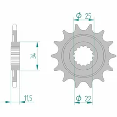 AFAM Standard Stahlritzel vorne 43400 - 520 für Sherco SE4.5I, SE5.1I 43400-14