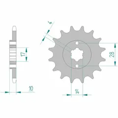 AFAM Standard Stahlritzel vorne 49100 - 420 für Derbi FENIXEX50, GPR50, SENDA50 Cagiva MITO50 49100-15