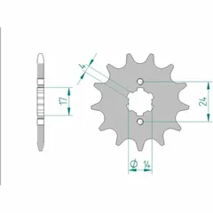 AFAM Standard Stahlritzel vorne 49102 - 420 für Derbi, Aprilia, Gilera 49102-15