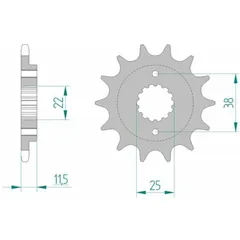 AFAM Standard Stahlritzel vorne 52400 - 520 für Ducati 350SSSUPERSPORT, 400SSSUPERSPORT