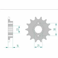 AFAM Standard Stahlritzel vorne 52604 - 520 für Ducati 600MONSTER, 600SSSUPERSPORT, 620MONSTER Mash SCRAMBLER
