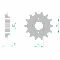 AFAM Standard Stahlritzel vorne 52608 - 525 für Ducati 916, 916MONSTER, 996 52608-15