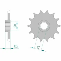 AFAM Standard Stahlritzel vorne 55300 - 520 für Fantic 125.3TRIAL, 305TRIAL, 307TRIAL 55300-12