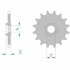 AFAM Standard Stahlritzel vorne 58102 - 420 für Gilera EAGLET50(BOITE), GSM50, H@K50 für: Gas Gas EC50ROOKIE, SM50, TXTROOKIE80 58102-13