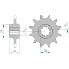 AFAM Standard Stahlritzel vorne 58201 - 520 für Gilera MXR125, XR1125, XR2125