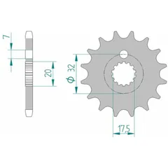 AFAM Standard Stahlritzel vorne 85200 - 428 für MZ 125RT, 125SM, 125SX