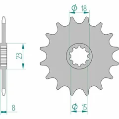AFAM Standard Stahlritzel vorne 94108 - 415 für Aprilia CLASSIC50, PEGASO50, RS50 Rieju DRAC50