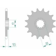 AFAM Standard Stahlritzel vorne 94120 - 420 für Husqvarna CR65, TC65 KTM 60SX, 65SX 94120-13