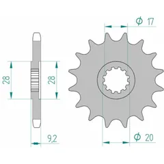AFAM Standard Stahlritzel vorne 94121 - 428 für HM CRE50, CRE50BAJA, CRE50DERAPAGE 94121-12