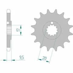 AFAM Standard Stahlritzel vorne 94202 - 428 für Beta, KTM, Husqvarna 94202-13