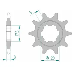 AFAM Standard Stahlritzel vorne 94306 - 520 für Sherco ST0.8, ST1.25, ST2.0 Scorpa 300TWENTY 94306-10