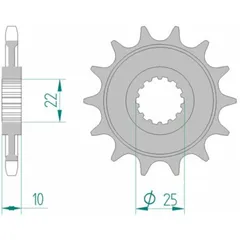 AFAM Standard Stahlritzel vorne 94312 - 520 für TM Racing EN250, EN2502T, EN2504T EN400ENDURO
