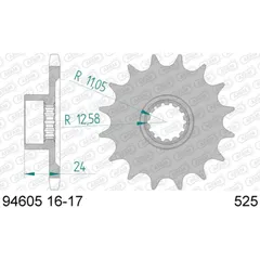 AFAM Standard Stahlritzel vorne 94605 - 525 für MV Agusta BRUTALE800, DRAGSTER800, F3675 94605-17