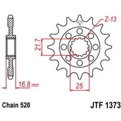 JT SPROCKETS Standard Stahlritzel vorne 1373 - 520 für Honda CTX700, NC700INTEGRA, NC700S