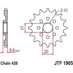 JT SPROCKETS Standard Stahlritzel vorne 1905 - 428 für Beta, Husqvarna, KTM
