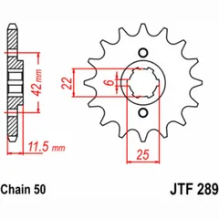 JT SPROCKETS Standard Stahlritzel vorne 289 - 530 für Yamaha, für: Gas Gas, Honda