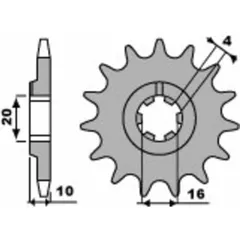 PBR Steel Standard Front Sprocket 2066 - 520 for Husqvarna CR125, SMS125, WR125