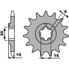 PBR Selbstreinigendes Stahlriztel vorne 2066 - 520 für Husqvarna WR125, WRE125