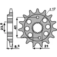 PBR Steel Standard Front Sprocket 2071 - 520 for Honda XR400R