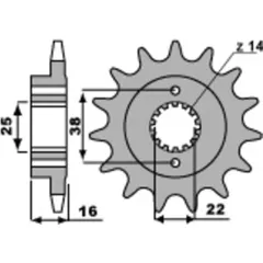PBR Steel Standard Front Sprocket 2075 - 520 for Ducati 797MONSTER, 821MONSTER, MONSTER Mash SCRAMBLER 2075.15.18NC