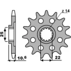 PBR Steel Standard Front Sprocket 2125 - 525 for MV Agusta BRUTALE1078RR, BRUTALE1090, BRUTALE910 Husaberg FE390, FE450, FE570 2125.15.18NC