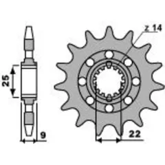 PBR Steel Standard Front Sprocket 2129 - 525 for Benelli TNT1130, TNT899, TORNADO3900 2129.16.18NC