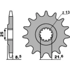 PBR Standard Stahlritzel vorne 2137 - 525 für Kawasaki KLV1000, NINJAZX-10R, NINJAZX-9R 2137.16.18NC