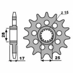 PBR Racing Standard Stahlritzel vorne 2250 - 520 für Ducati PANIGALE1199, PANIGALE1299, PANIGALE899 2250.15.18NC