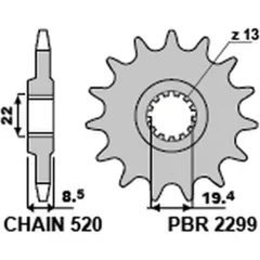 PBR Standard Stahlritzel vorne 2299 - 520