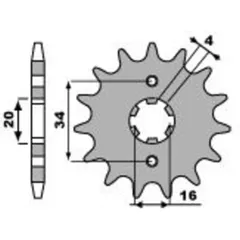 PBR Standard Stahlritzel vorne 263 - 428 für Yamaha, Rieju, Beta 263.15.18NC