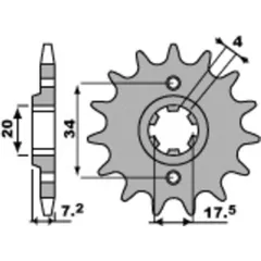 PBR Standard Stahlritzel vorne 266 - 520 für Honda CR125R, MTX200, XL250R