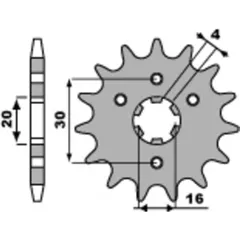 PBR Standard Stahlritzel vorne 517 - 428 für Kawasaki ELIMINATOR125, KDX125, KMX125 517.16.18NC
