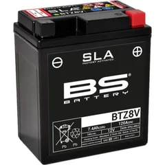 BS BATTERY SLA Wartungsfreie Batterie Werkseitig aktiviert - BTZ8V für Honda, Yamaha, Kawasaki