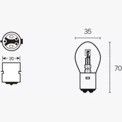 TECNIUM B35 Light Bulbs 12V 35/35W - x10 for Peugeot KISBEE502T, KISBEE504T