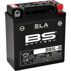 BS BATTERY SLA Wartungsfreie Batterie Werkseitig aktiviert - BB5L-B für Malaguti, Yamaha, Cagiva