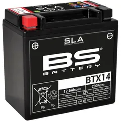 BS BATTERY SLA Battery Maintenance Free Factory Activated - BTX14 for BMW, Aprilia, Piaggio